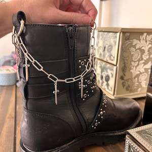 Dr Marten punk rock/grunge boot charms/paper clip chain/gothic sword boot charms/Gothic gifts for him/her