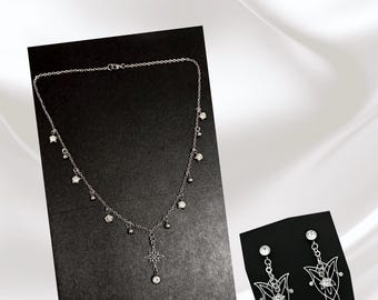 Arwen Evenstar earrings and necklace set in stainless steel. LOTR cosplay/Alternative Birthday Day gifts for her