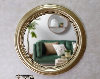 Espejos redondos decorativos de pared, espejos grandes de 32 pulgadas para  pared, marco de vidrio, espejo circular colgante para dormitorio, sala de