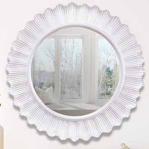 Pearl Resin Wall Mirror: Elegant Handmade Decorative Mirror