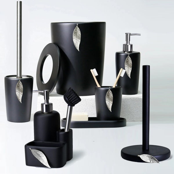 Black Bathroom Accessories - Etsy