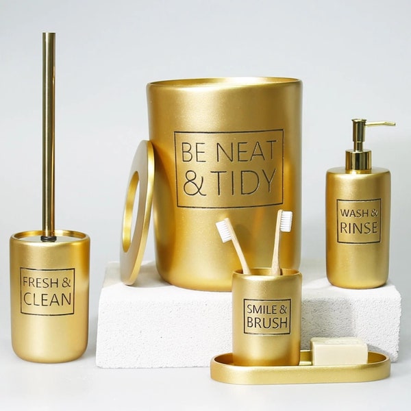 Gold Bathroom Accessories - Etsy
