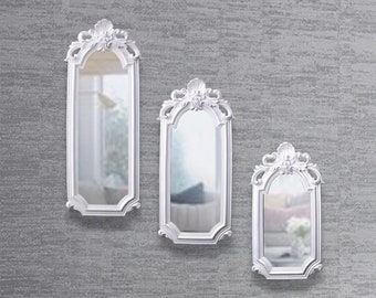 Lucia Set of 3 Wall Mirrors in Pearl Color
