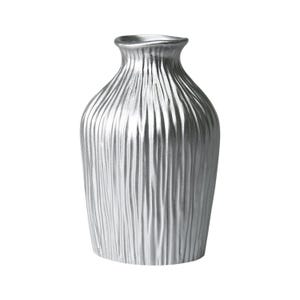 Vaso per fiori medio in resina argentata, vaso decorativo da tavolo impermeabile