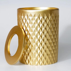 Resin Gold Trash Can with Lid: Modern Home Office Decor