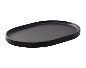 Black Vanity Tray – Resin Decorative Oval Tray for Bathroom, Jewelry, Perfume – Home Decor Gift