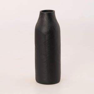 Jarrón cilíndrico largo negro – Maceta – Decoración para el hogar