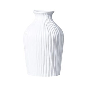 Vaso de flores médio em resina branca, à prova d'água, para decoração de mesa ou como vaso de plantas.