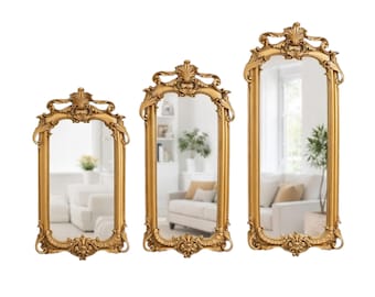 Royal Collection Gold Wandspiegel: Vintage Harz Spiegel 3er Set