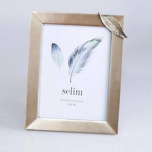 Gold Leaf Photo Frame: Taupe Resin Picture Frame (5x7 or 6x8 inches)
