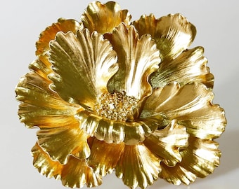 Azalea Wall Hanging Decorative Flower in Gold Color