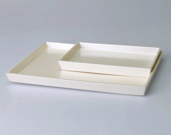 Diora Rectangle Bathroom Trays in Pearl Color