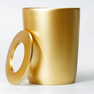Conical Modern Trash Can with Lid in Gold Color / Resin Dustbin for Bathroom, Kitchen and Home Office / Express Shipping