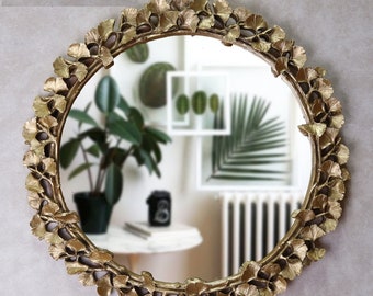 Round Wall Mirror 44 cm / Vintage Mirror / Handmade Mirror / Modern Bohemian Home Decor Hanging Mirror Housewarming / Gift For Her / Gifts