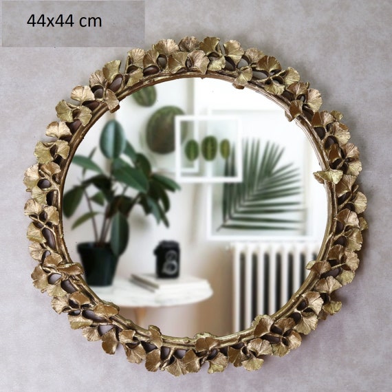 Specchio da parete rotondo 44 cm / Specchio vintage / Specchio fatto a mano  / Moderno Boho Home Decor Specchio sospeso Housewarming / Regalo per lei /  Regali -  Italia