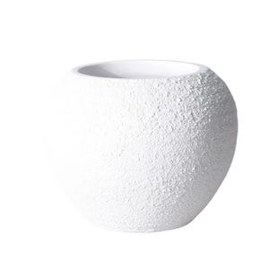 White Textured Vase – Elegant Resin Home Decor – Modern Decorative Flower Pot