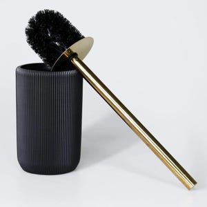 Lydia Toilet Brush and Holder in Black Color / Resin Toilet Brushes / Express Shipping