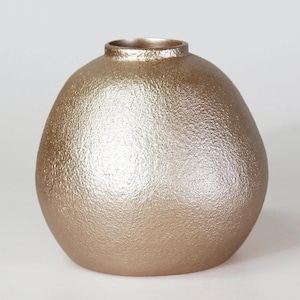 Taupe Resin Vase: Modern Asymmetric Flower Pot