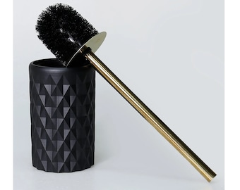 Glowing Toilet Brush and Holder in Black Color / Resin Toilet Brushes / Express Shipping