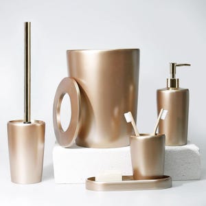 Conical Collection 5-teiliges Luxus-Badezimmerzubehör-Set in Taupe-Farbe