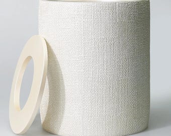Natural Trash Bin with Classic or Hygienic Lids / Pearl Trash Can for Bathroom, Kitchen and Home Office / Express Shipping
