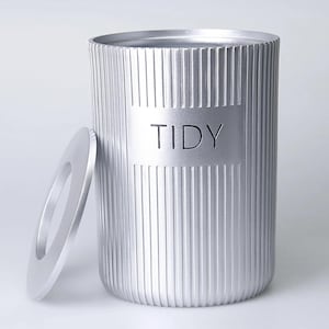 Grooved Resin Trash Can: Modern Bathroom, Kitchen Waste Bin