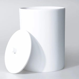 White Resin Cylinder Trash Can: Classic or Hygienic Lid