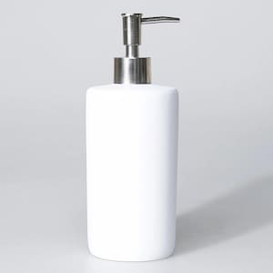 Victoria Soap Dispenser with Manual Pump in White Color