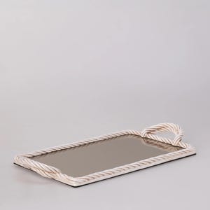 Spiegelblad met parelkoord: wastafelblad van hars (10 x 20 inch)