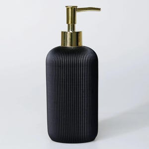Black Resin Soap Dispenser: Modern Bathroom Decor