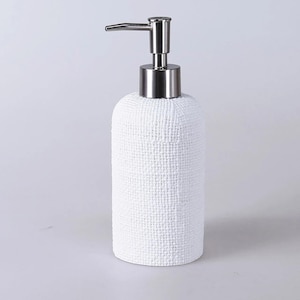 Natural Liquid Soap Dispenser with Manual Pump in White Color
