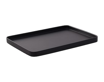 Black Rectangular Tray – Decorative Vanity Tray for Bathroom, Jewelry, Modern Home Decor Gift