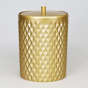Glowing Trash Can with Manuel Lid in Gold Color / Resin Gold Dustbin for Bathroom, Kitchen and Home Office / Express Shipping