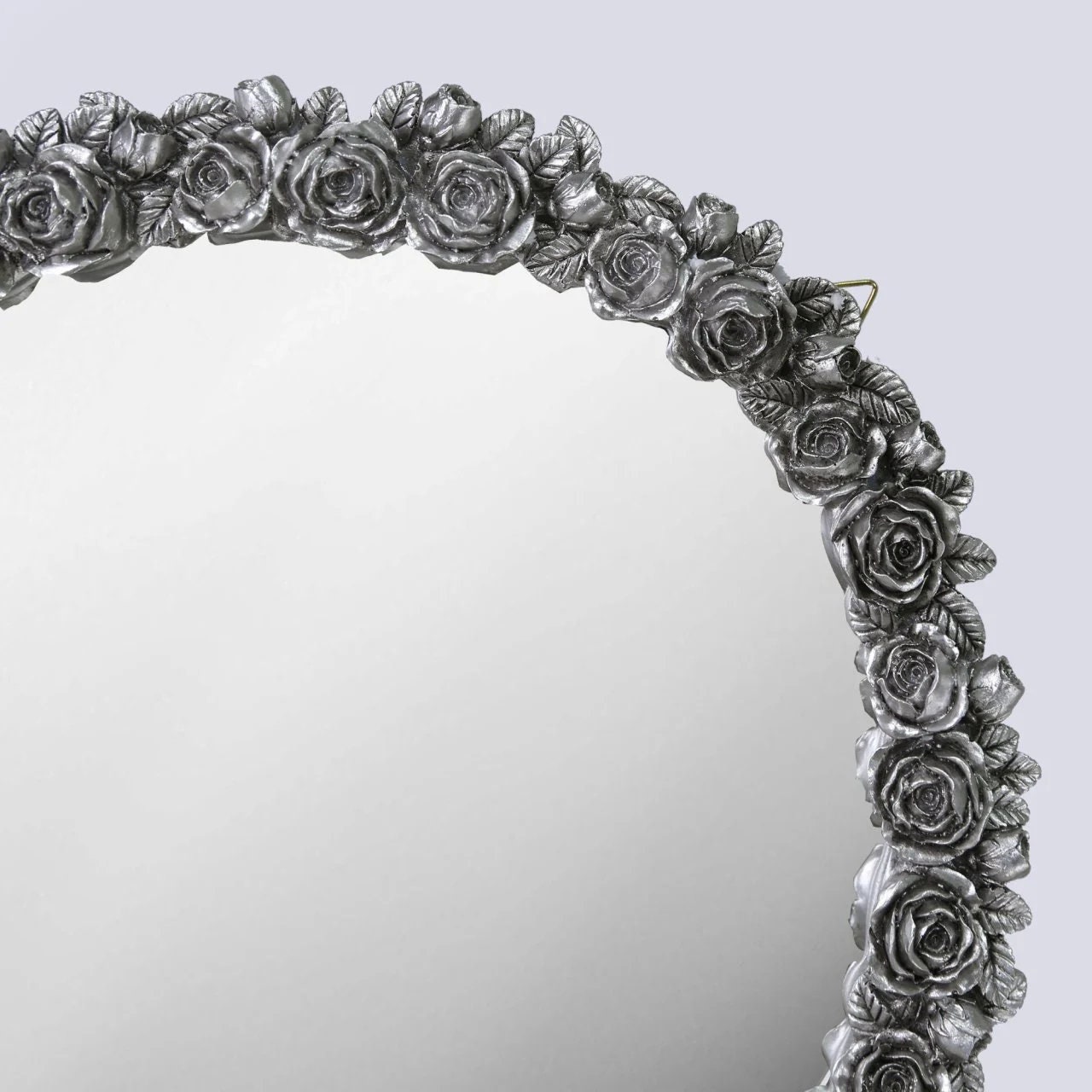 Nerien Kosmetikspiegel Vintage – Weiß Mit Rosenmotiv, Oval, Ca. 12x26,5 Cm