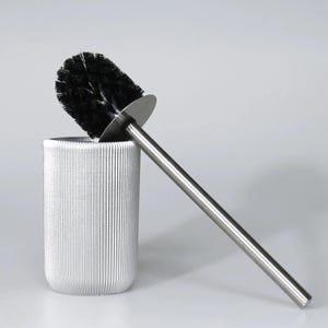 Lydia Toilet Brush and Holder in Silver Color / Resin Toilet Brushes / Express Shipping