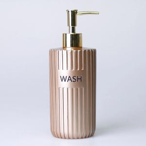 Grooved Liquid Soap Dispenser in Taupe Color
