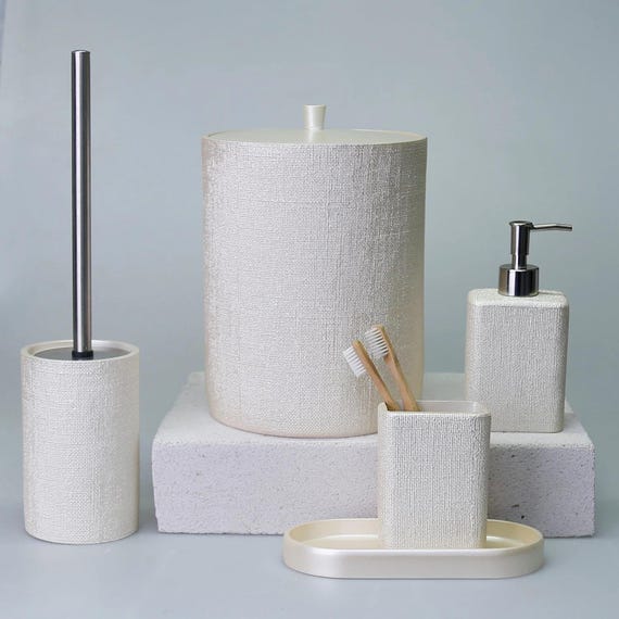Perlen Badezimmer Accessoires - einzeln Verkauft | Luxus Harz Badezimmer Dekor - Leinen Kollektion