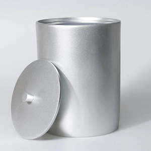 Silver Resin Cylinder Trash Can: Modern Home Office Decor