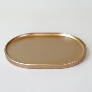Victoria Resin Oval Tray: Taupe Jewelry Organizer