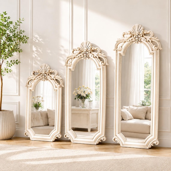 Lucia Collection Pearl Wandspiegel: Luxus-Harzrahmen, 3er-Set