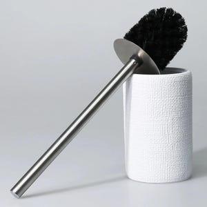 Natural Toilet Brush and Holder in White Color / Resin Toilet Brushes / Express Shipping