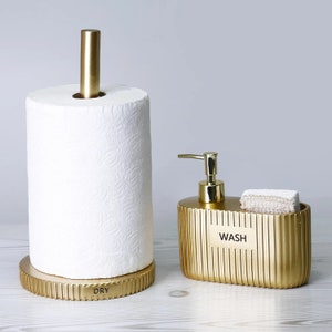 Grooved Paper Towel Holder in Gold Color - Etsy