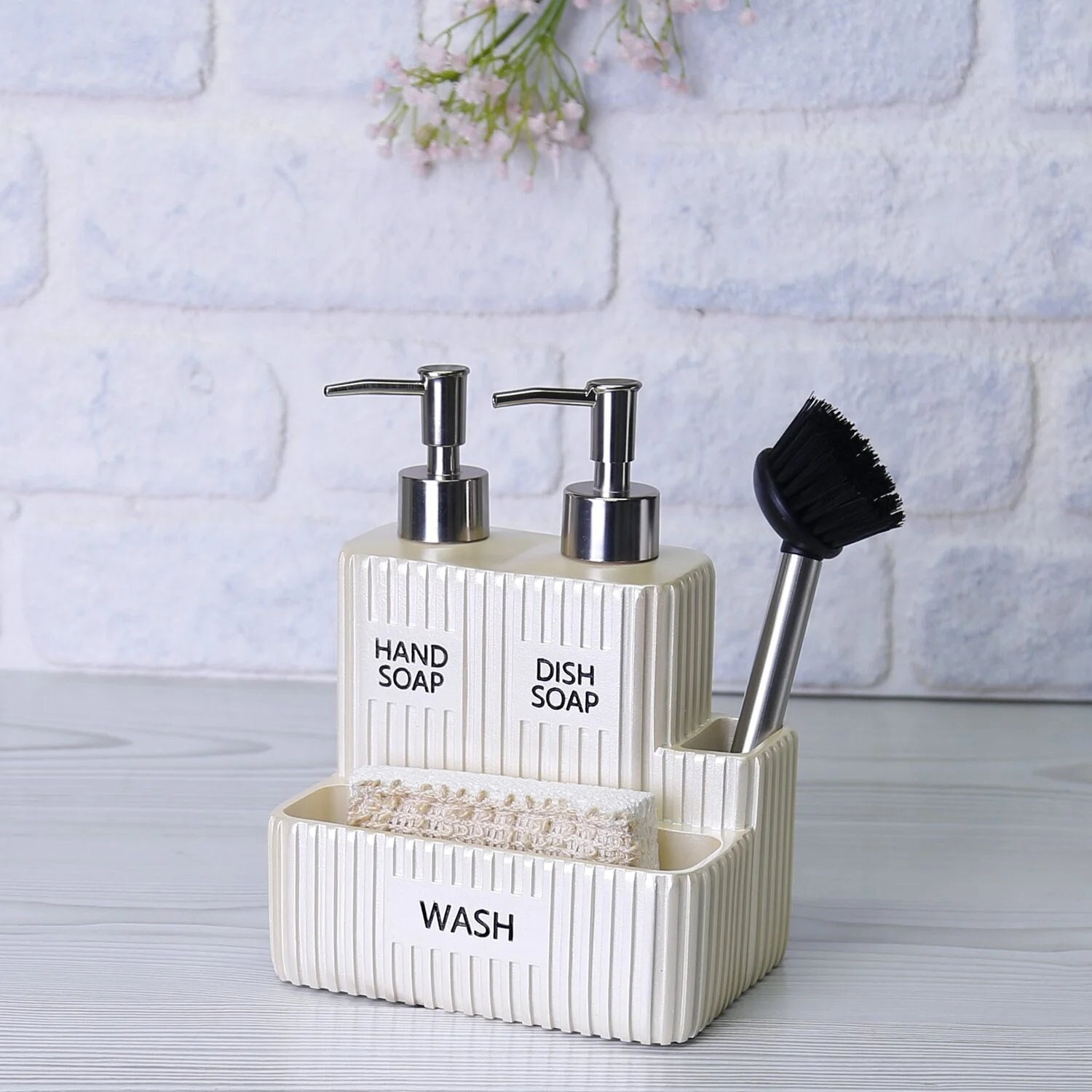 Dish Pots Scrub Brush with Soap Dispenser Holder Dishwashing Removable  Cleaning Brushes Scrubber Kitchen Tool