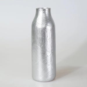 Modern Resin Vase: Athena Silver Flower Pot, Geometric Decor