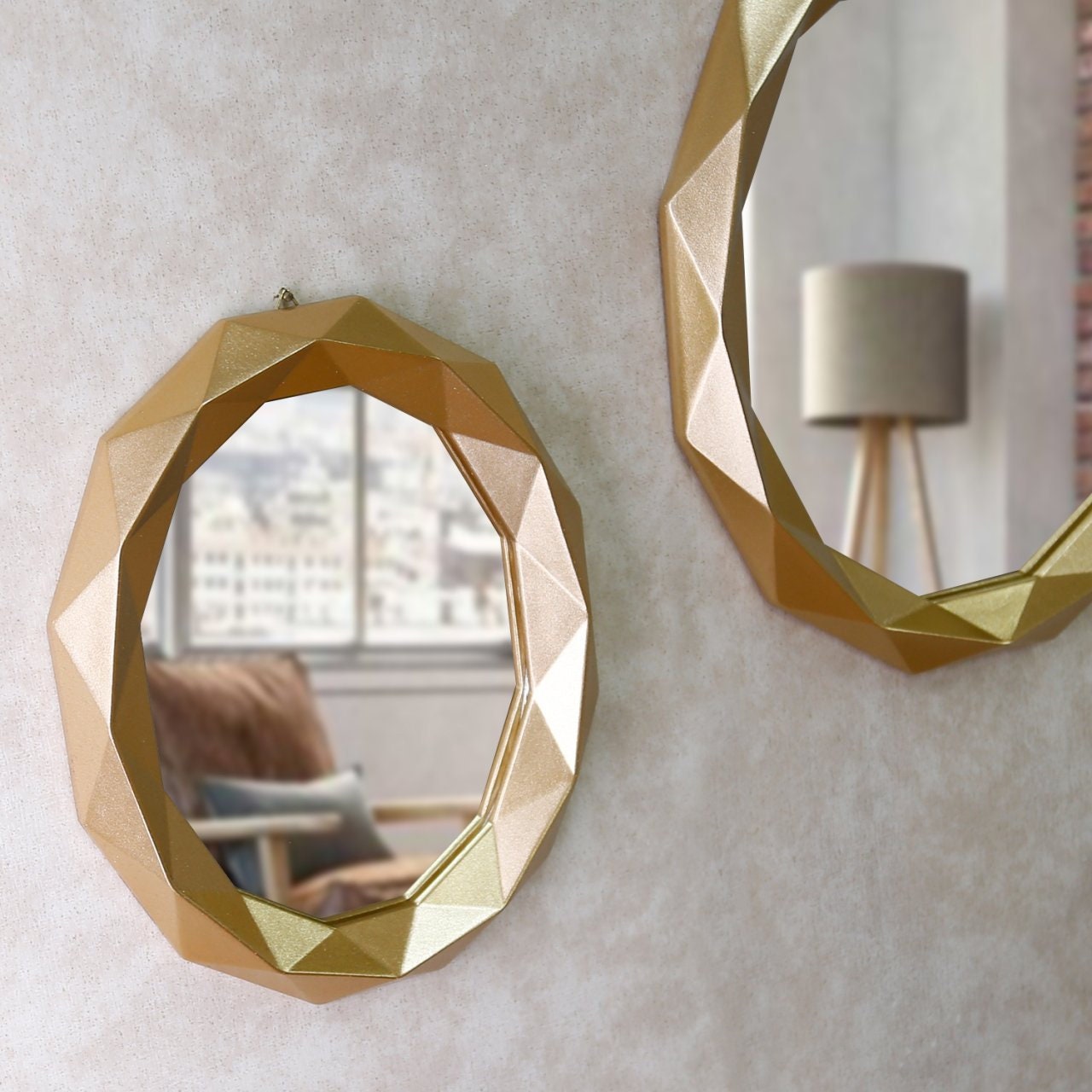 Sortie Spiegel / Set von 3 Wandspiegeln in Silber Farbe / Spiegel