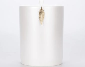 Papelera Leaf Collection Perla/Dorada: Papelera moderna para baño y cocina