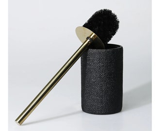 Natural Toilet Brush and Holder in Black Color / Resin Toilet Brushes / Express Shipping