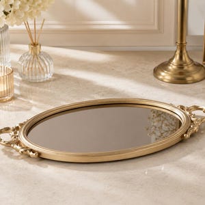 Vintage Gold Tray Mirror - Etsy