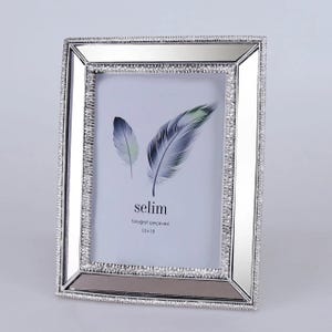 Silver Mirrored Picture Frame: Resin Photo Frame (5x7 or 6x8)