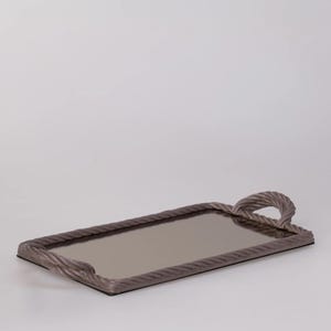 Spiegelblad taupekleurig touwhandvat: toilettafel (10 x 20 inch)